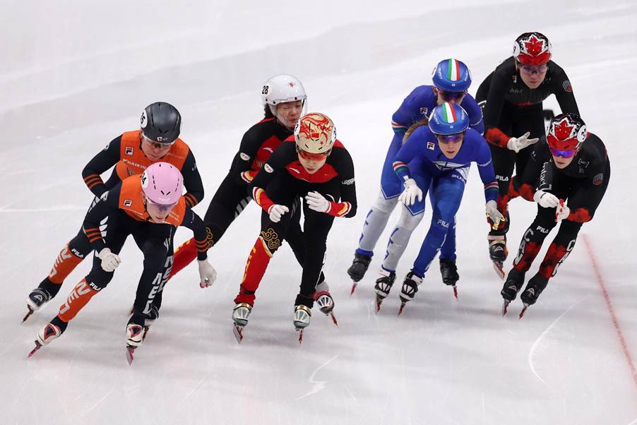 A group of people skating on iceAI-generated content may be incorrect.
