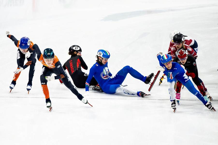 A group of people skating on iceAI-generated content may be incorrect.
