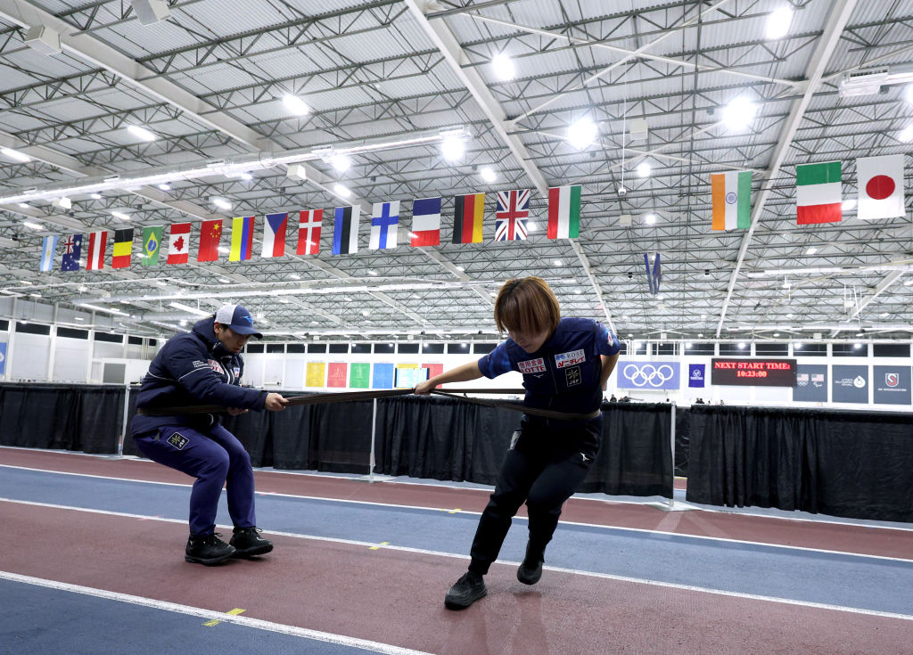 Konami Soga  coach Masahito Obayashi ISU World Cup Speed Skating   Salt Lake City 2024 GettyImages 1965499896