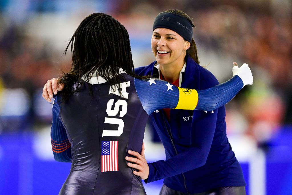 Erin Jackson and Brittany Bowe  Speed Skating World Cup Final 2022 GettyImages 1239154181