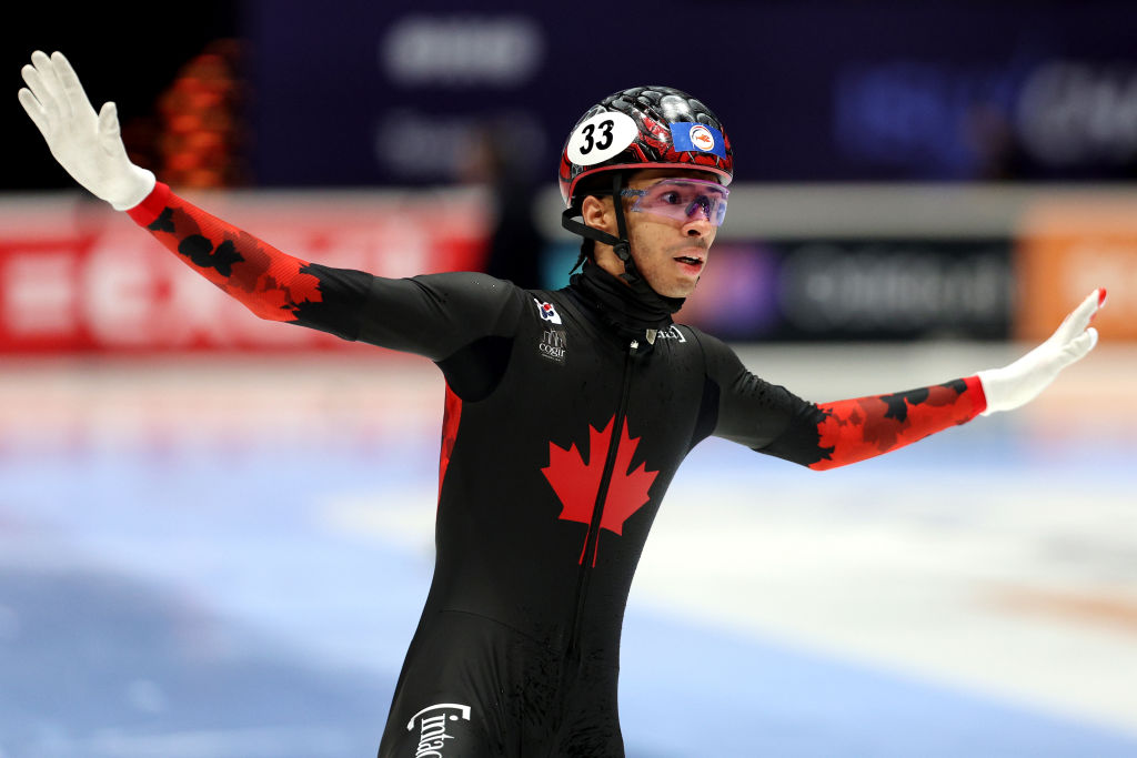 William Dandjinou (CAN) wins the 1000m